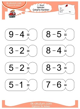 Çocuklar İçin toplam işlemi yaprak testleri 